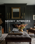 Moody interior stock image featuring deep tones, vintage furnishings, and dramatic lighting with traditional architectural details—crafted for luxury interior designers and creative brands.