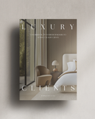 Luxury Clients Workbook for interior designers—62-page PDF guide featuring pricing tools, client attraction strategies, and business worksheets for growing a luxury design firm.