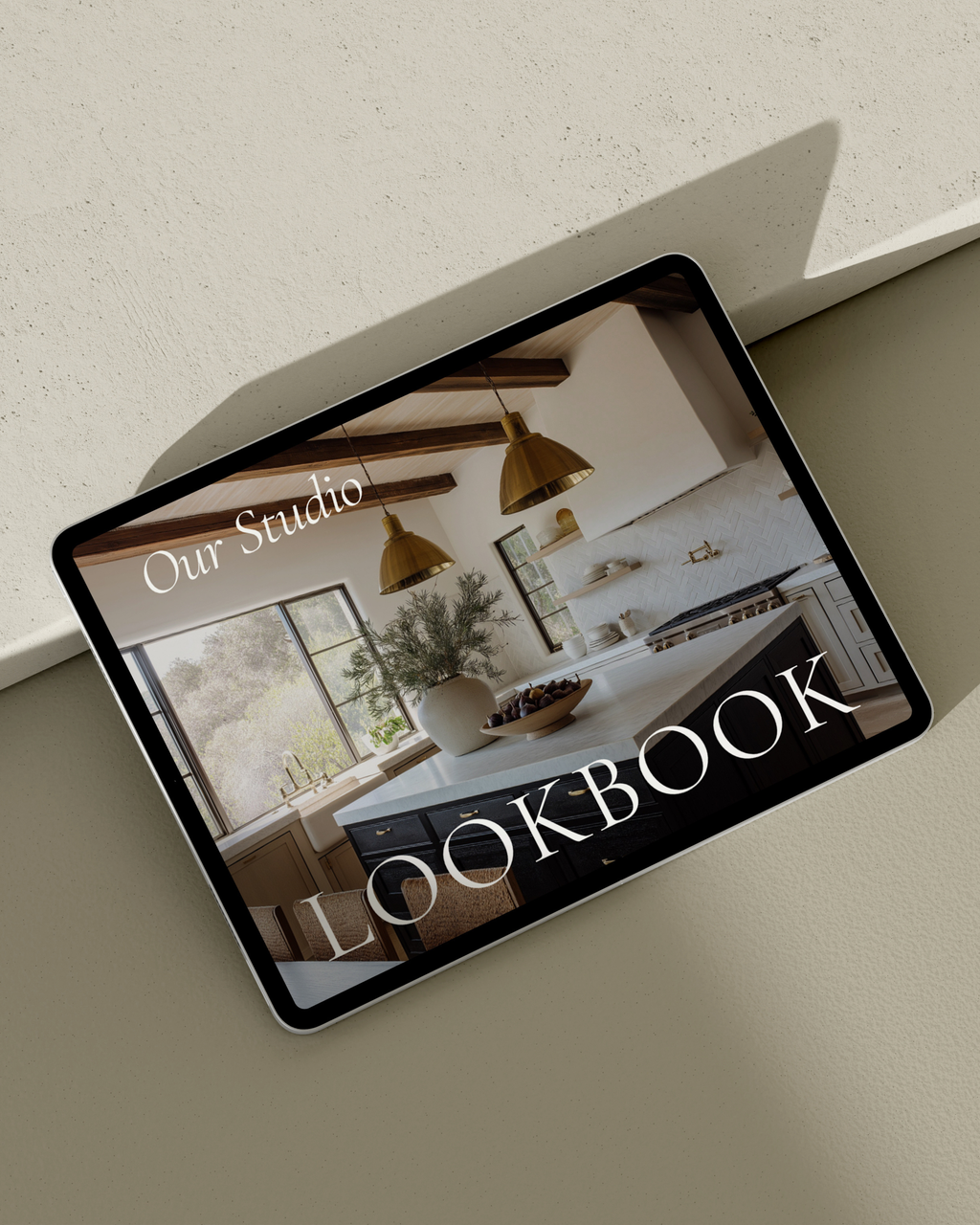 Luxury interior designer PR brand deck Canva template showcasing projects, testimonials, and press and partnership pages.