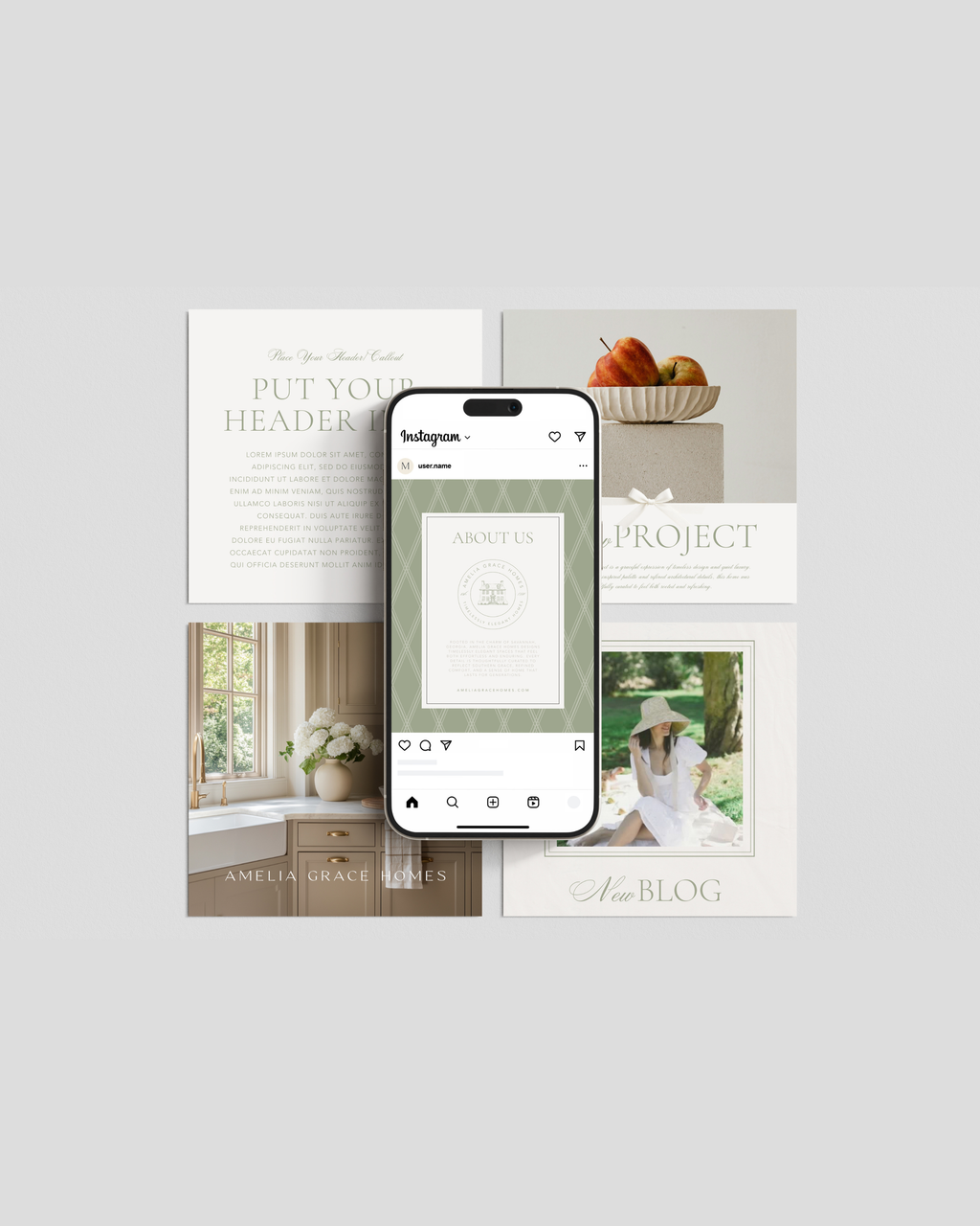 Luxury Interior Designer Social Media Templates | Organic Canva ...
