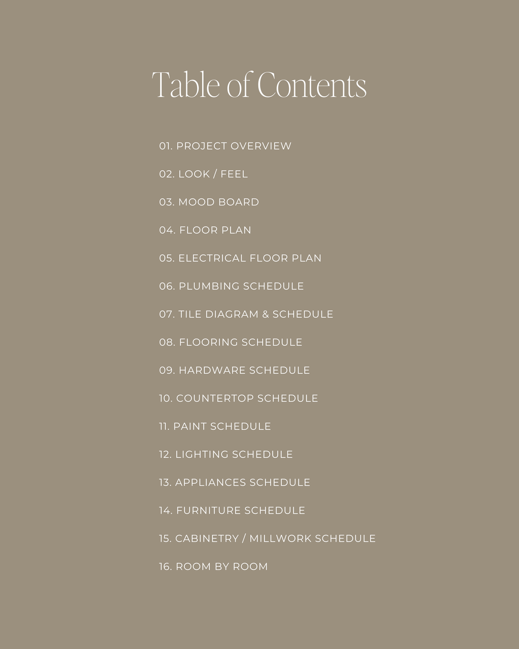 Interior Design Spec Book Canva template featuring branded layouts for specs, finishes, and furnishings—professional FFE schedule design for interior designers and architects.