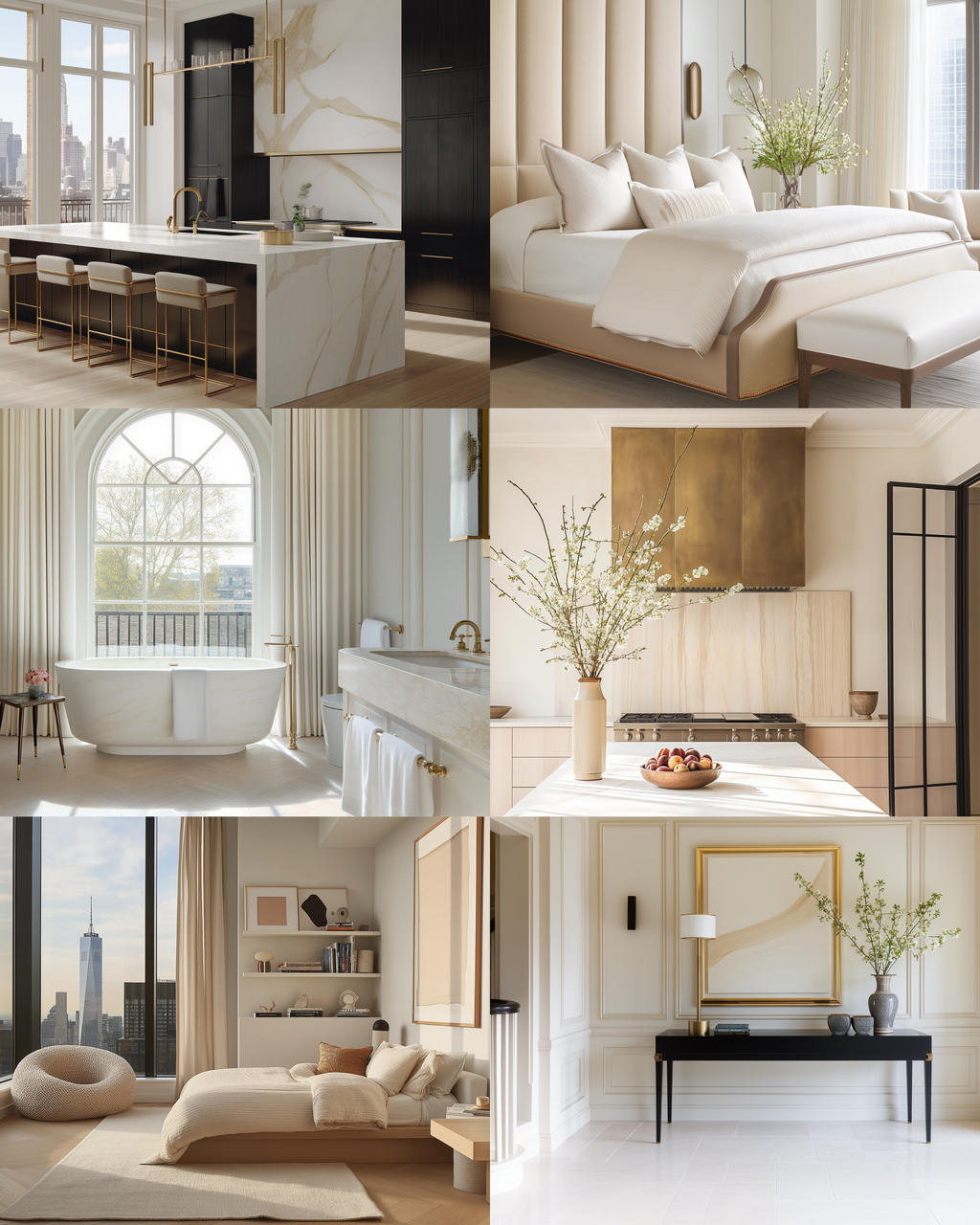 Penthouse interior stock image featuring refined, modern city-inspired luxury interiors with neutral tones and sophisticated details, created for interior designers and creative brands.