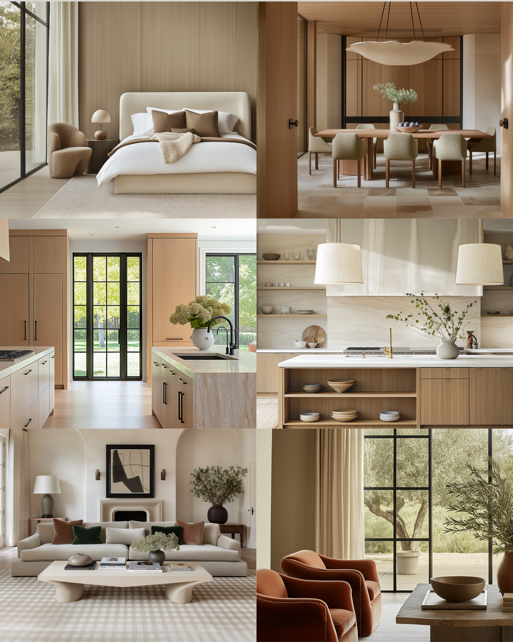 Organic Modern interior stock image featuring natural textures, warm neutral tones, and sculptural minimalist design—crafted for luxury interior designers and creative brands.