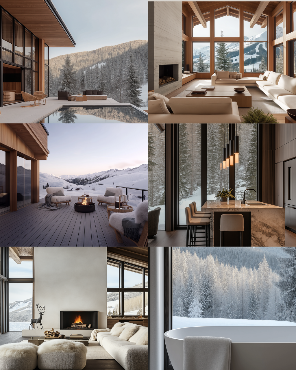 Alpine Interiors Stock Image Collection | Luxury Mountain Chalet AI ...