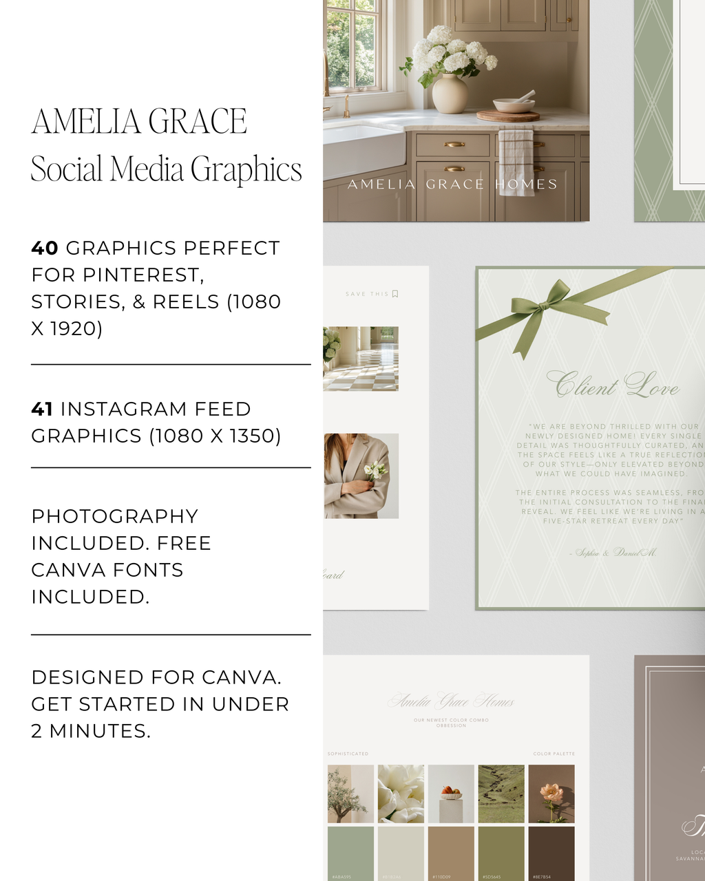 Luxury Interior Designer Social Media Templates | Organic Canva ...