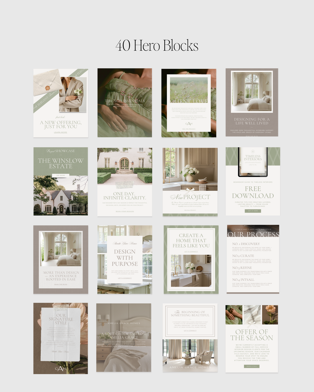 Interior designer email template bundle in Canva featuring neutral, modern layouts for marketing and client communication—crafted for luxury interior designers.