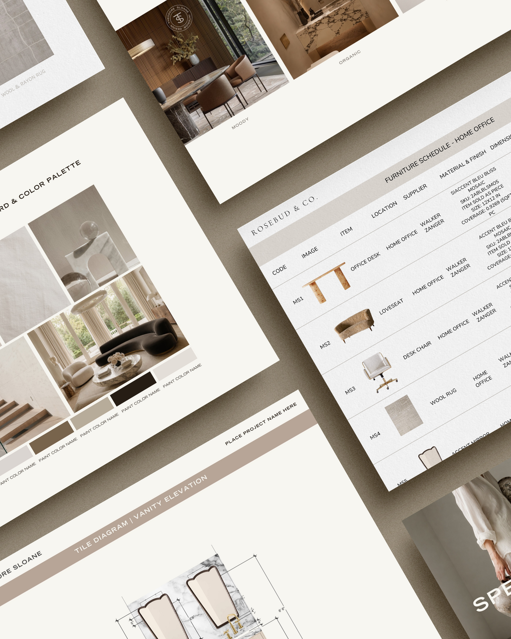 Interior Design Spec Book & FFE Schedule Template | Theodore Sloane