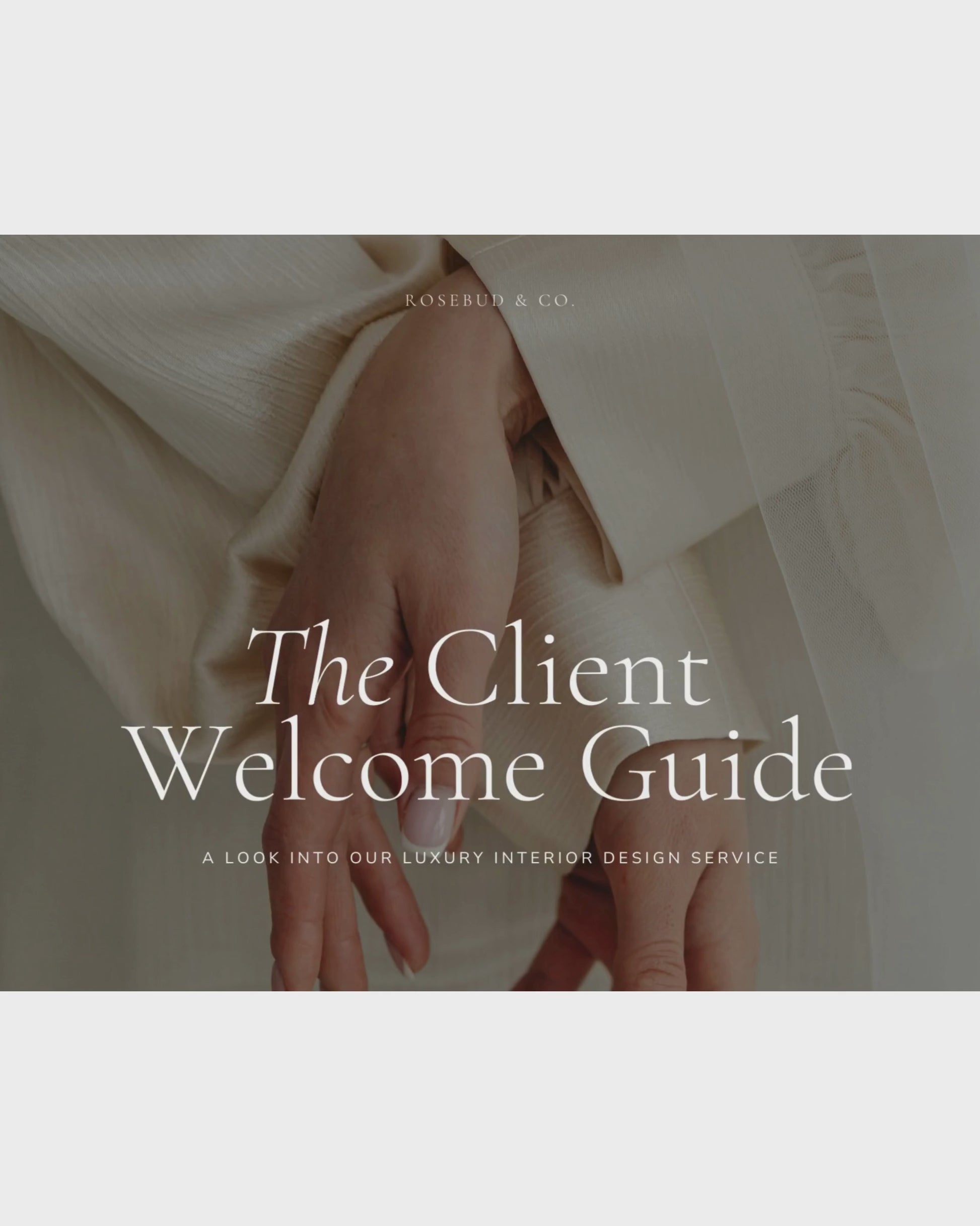 Interior Design Welcome Guide Canva template featuring customizable layouts for design philosophy, process overview, testimonials, and FAQs—crafted for luxury interior designers.