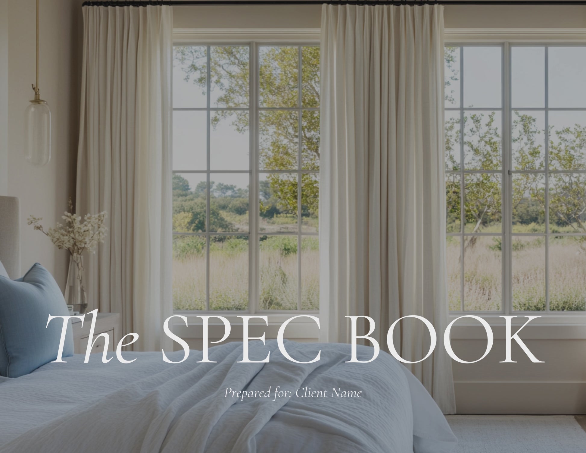 Interior Design Spec Book Canva template featuring branded layouts for specs, finishes, and furnishings—professional FFE schedule design for interior designers and architects.