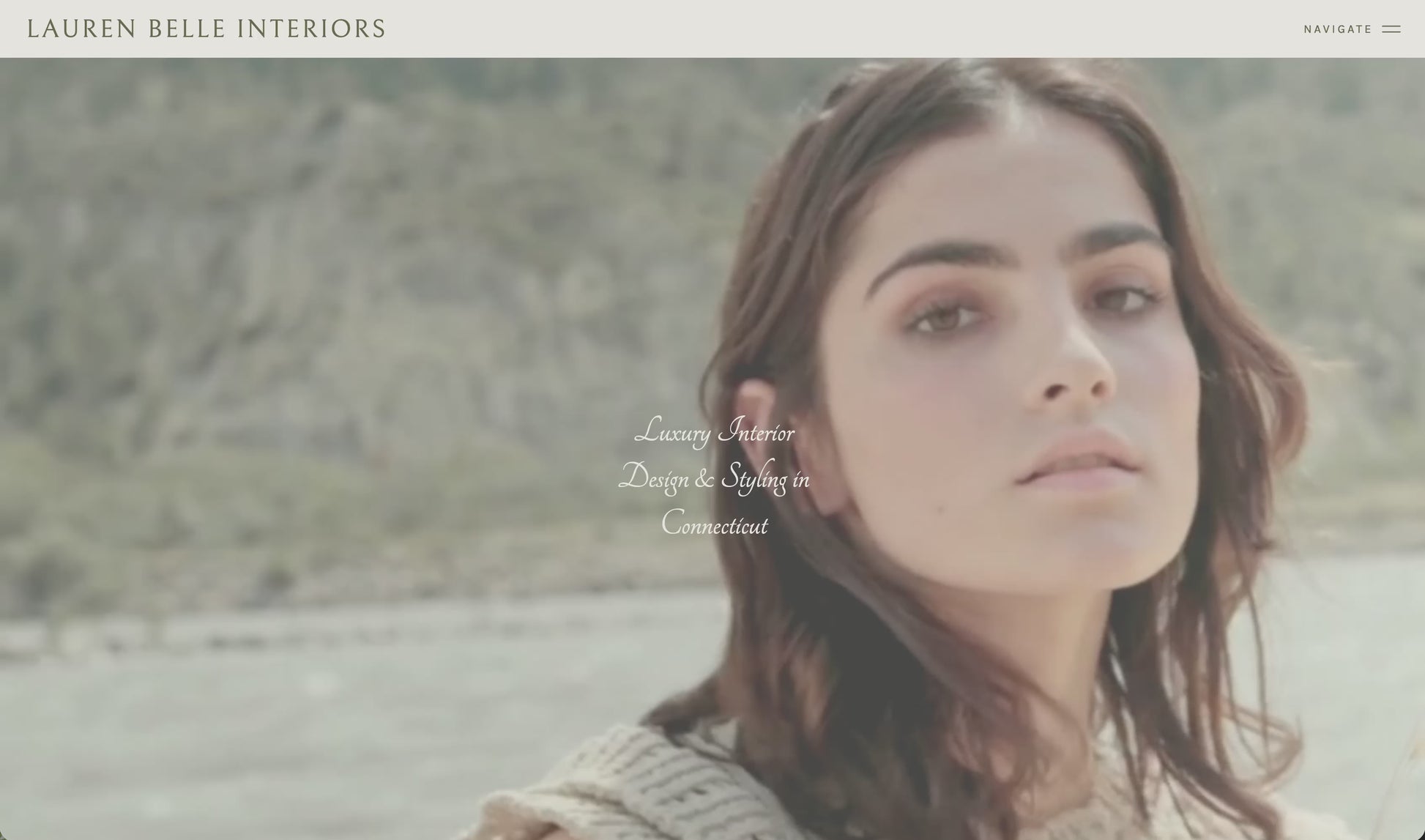 Interior design website template featuring romantic textures