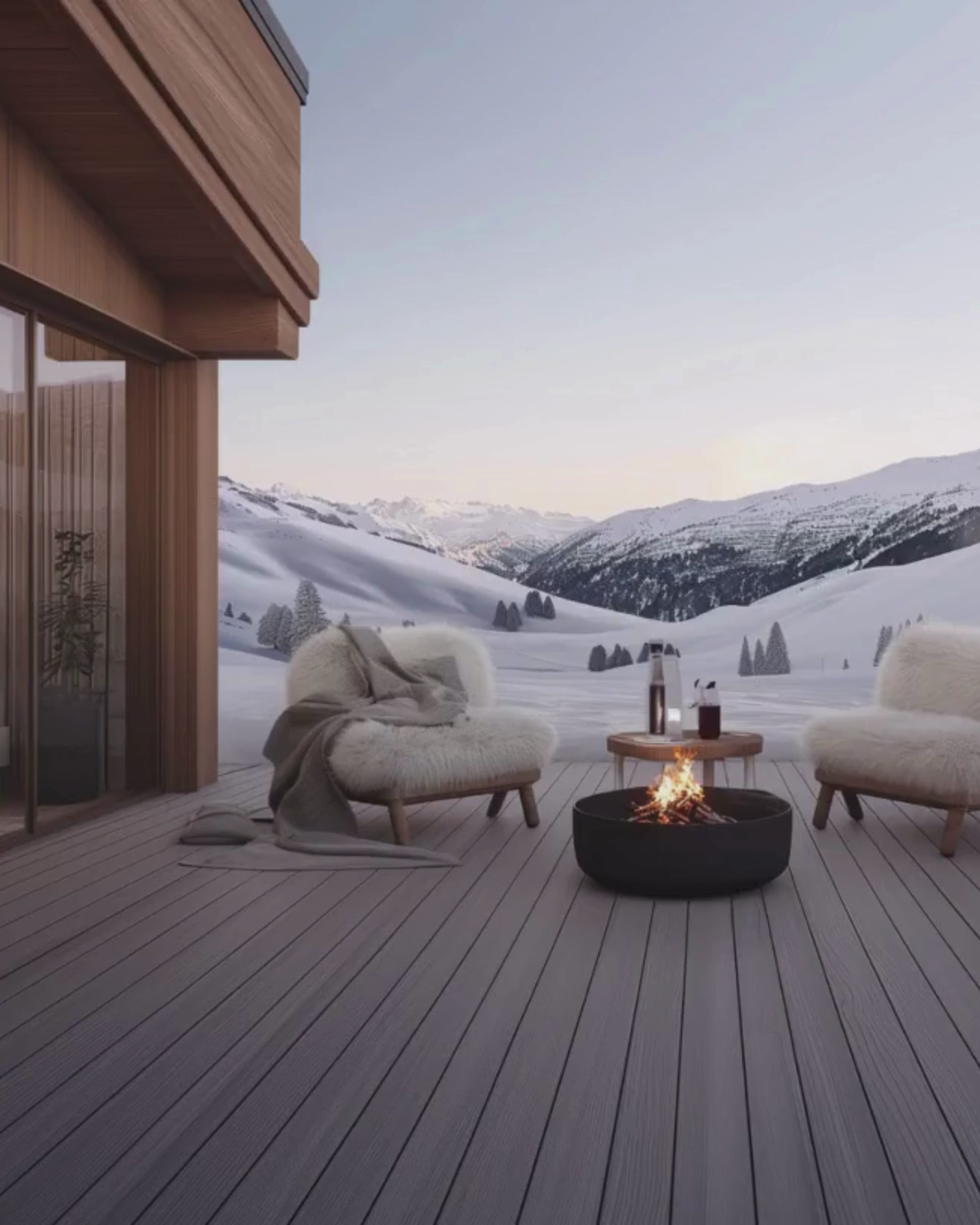 Alpine Interiors stock image featuring luxury mountain-inspired spaces with warm wood tones, natural stone, and refined modern design—crafted for interior designers and creative brands.