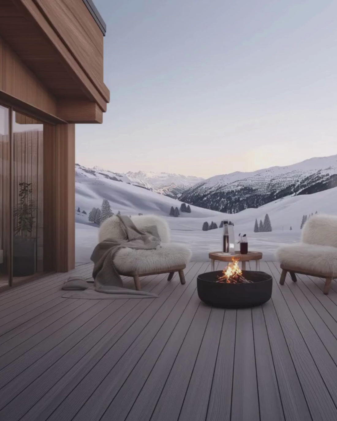 Alpine Interiors stock image featuring luxury mountain-inspired spaces with warm wood tones, natural stone, and refined modern design—crafted for interior designers and creative brands.