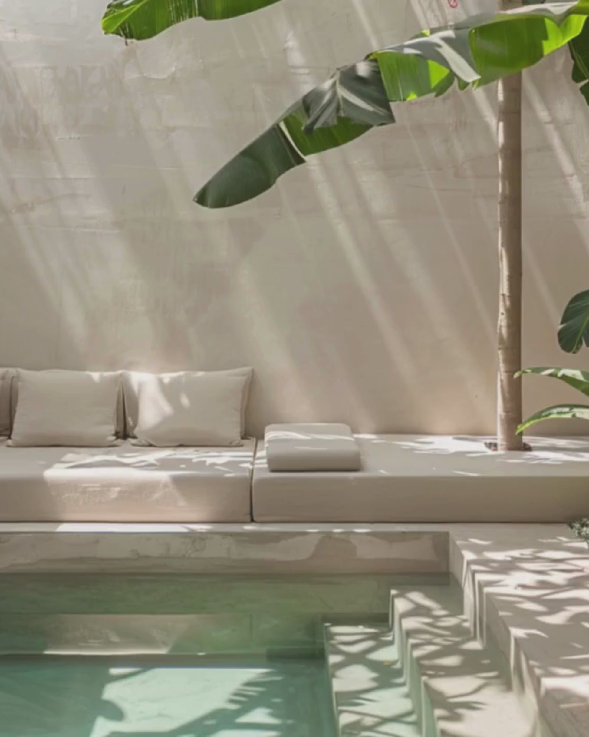 Tulum interior stock image featuring organic textures, terracotta tones, and resort-inspired interiors with natural light—crafted for interior designers and creative brands.
