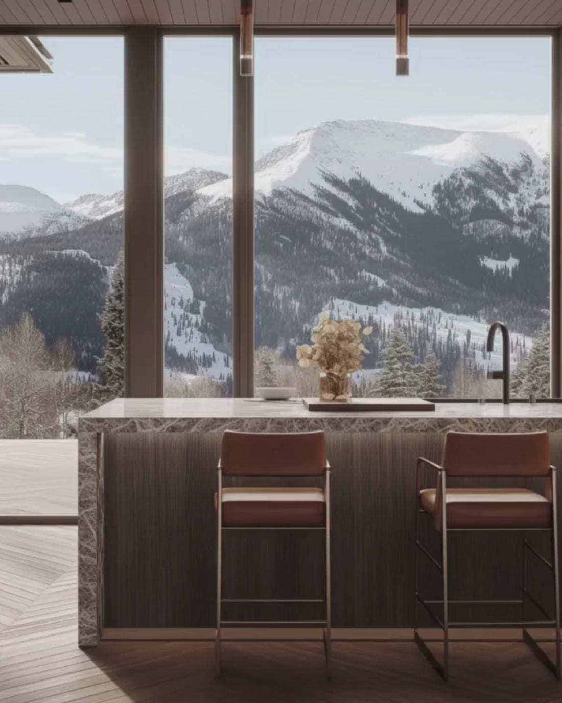 Mountain Modern interior stock image featuring refined, luxury spaces in neutral tones with natural textures, designed for interior designers and creative brands.